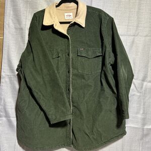 Wrangler Corduroy Sherpa Lined Jacket 2X Womens Barn Chore Jacket  Green Trucker
